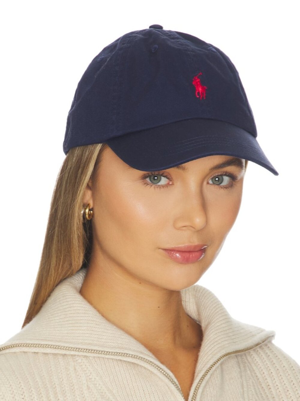 Polo Ralph Lauren Women's Cotton Chino Ball Cap - navy/red